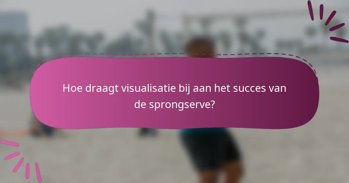 Hoe draagt visualisatie bij aan het succes van de sprongserve?